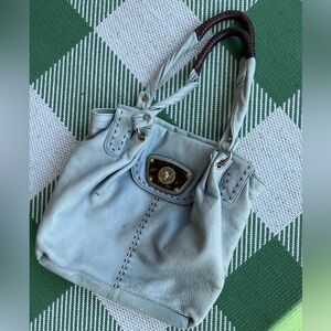 B Makowsky light green leather, multiple pocket large shoulder bag. Very nice